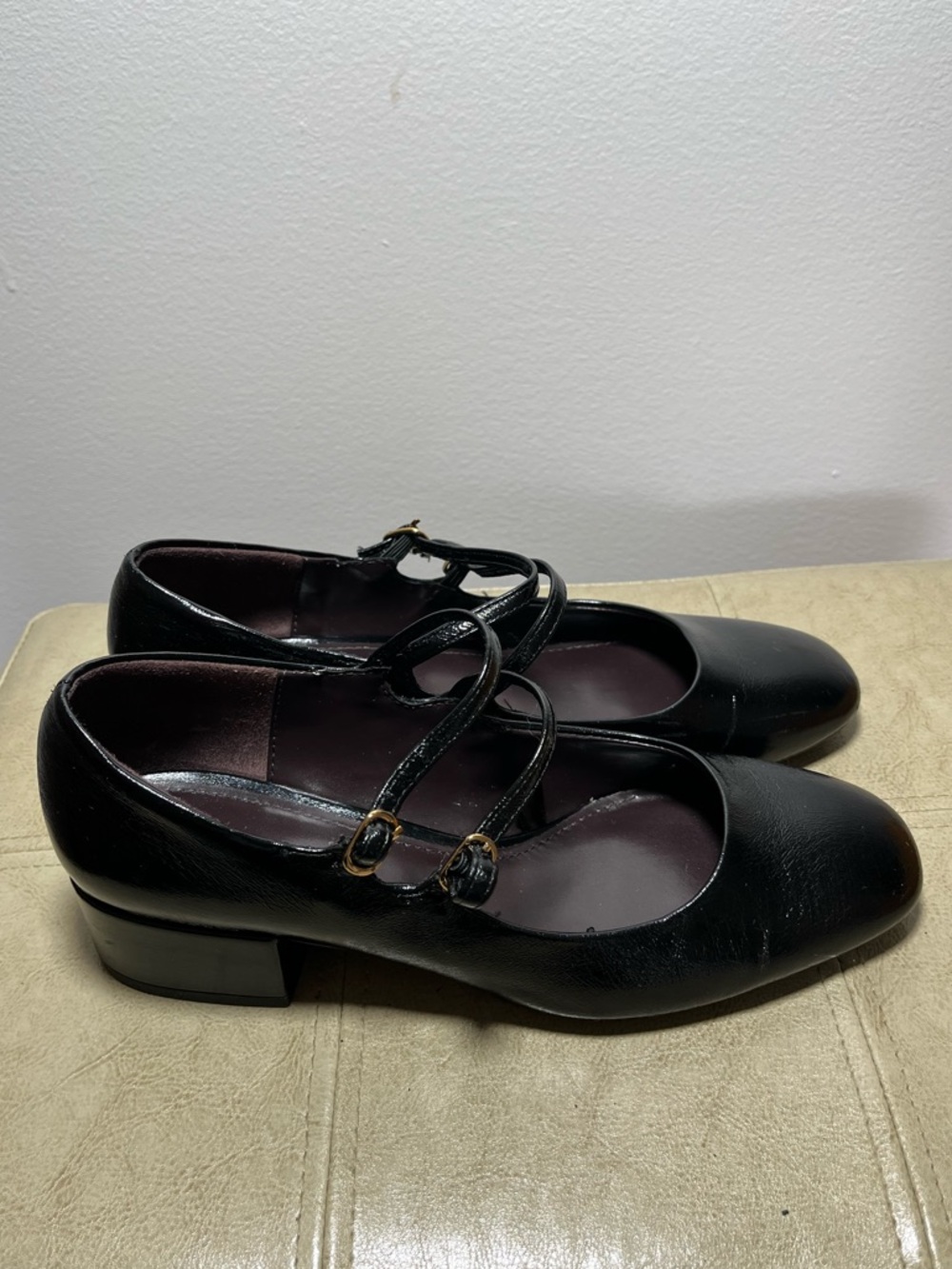 Zara Black Double Strap 
Size 6